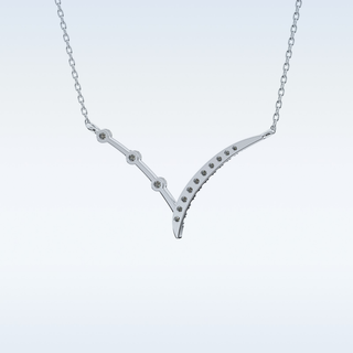 Beautiful V-Shaped Moissanite Necklace – 0.12 CT Round Cut in 14K/18K Gold 6