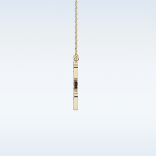Customized C Shaped Moissanite Necklace –  0.144 CT Round Cut in 14K/18K Gold