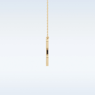 Customized C Shaped Moissanite Necklace –  0.144 CT Round Cut in 14K/18K Gold