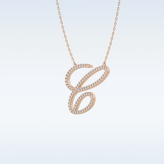 Customized C Shaped Moissanite Necklace –  0.144 CT Round Cut in 14K/18K Gold