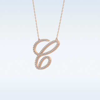 Customized C Shaped Moissanite Necklace –  0.144 CT Round Cut in 14K/18K Gold