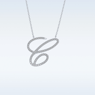 Customized C Shaped Moissanite Necklace –  0.144 CT Round Cut in 14K/18K Gold