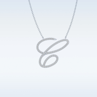 Customized C Shaped Moissanite Necklace –  0.144 CT Round Cut in 14K/18K Gold