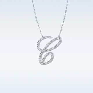 Customized C Shaped Moissanite Necklace –  0.144 CT Round Cut in 14K/18K Gold