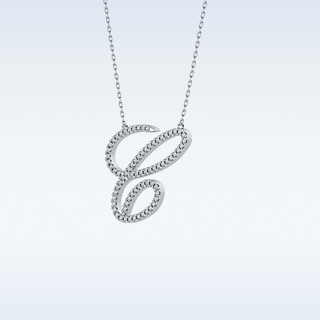 Customized C Shaped Moissanite Necklace –  0.144 CT Round Cut in 14K/18K Gold