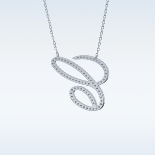 Customized C Shaped Moissanite Necklace –  0.144 CT Round Cut in 14K/18K Gold