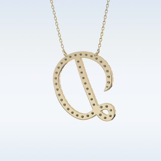 Customized D Shaped Moissanite Necklace – 0.43 CT Round Cut in 14K/18K Gold