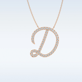Customized D Shaped Moissanite Necklace – 0.43 CT Round Cut in 14K/18K Gold