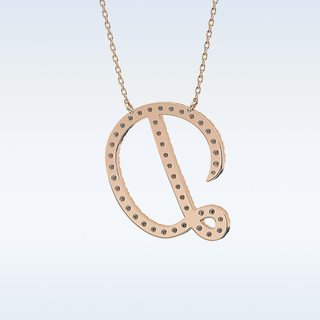 Customized D Shaped Moissanite Necklace – 0.43 CT Round Cut in 14K/18K Gold