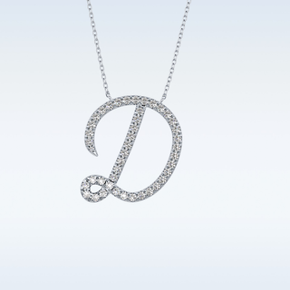 Customized D Shaped Moissanite Necklace – 0.43 CT Round Cut in 14K/18K Gold