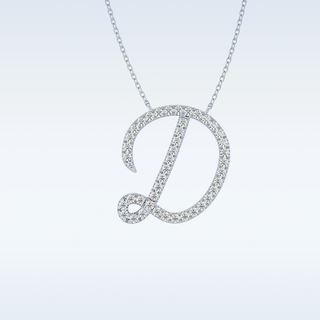 Customized D Shaped Moissanite Necklace – 0.43 CT Round Cut in 14K/18K Gold