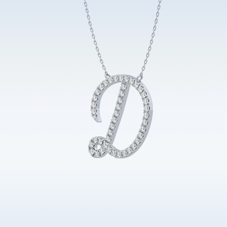 Customized D Shaped Moissanite Necklace – 0.43 CT Round Cut in 14K/18K Gold