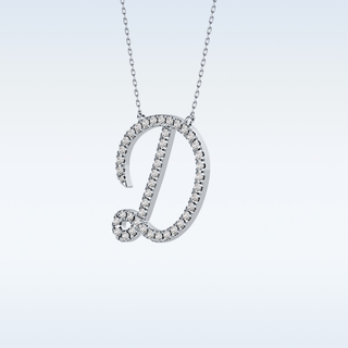 Customized D Shaped Moissanite Necklace – 0.43 CT Round Cut in 14K/18K Gold