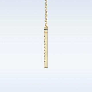 Customized I Shaped  Moissanite Necklace – 0.18 CT Round Cut in 14K/18K Gold