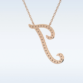 Customized I Shaped  Moissanite Necklace – 0.18 CT Round Cut in 14K/18K Gold