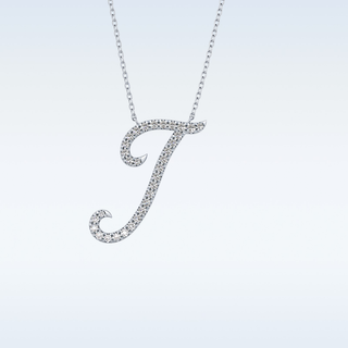 Customized I Shaped  Moissanite Necklace – 0.18 CT Round Cut in 14K/18K Gold