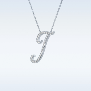 Customized I Shaped  Moissanite Necklace – 0.18 CT Round Cut in 14K/18K Gold