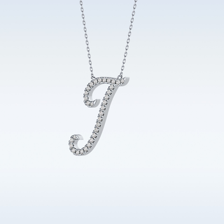 Customized I Shaped  Moissanite Necklace – 0.18 CT Round Cut in 14K/18K Gold