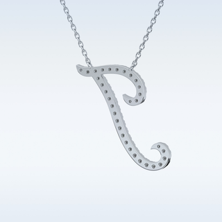 Customized I Shaped  Moissanite Necklace – 0.18 CT Round Cut in 14K/18K Gold
