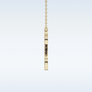 Customized L Shaped  Moissanite Necklace – 0.19 CT Round Cut in 14K/18K Gold