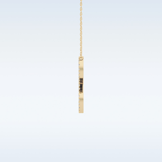 Customized L Shaped  Moissanite Necklace – 0.19 CT Round Cut in 14K/18K Gold