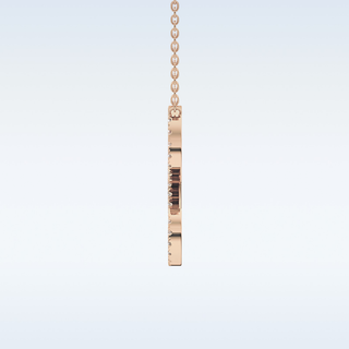 Customized L Shaped  Moissanite Necklace – 0.19 CT Round Cut in 14K/18K Gold