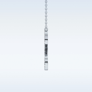 Customized L Shaped  Moissanite Necklace – 0.19 CT Round Cut in 14K/18K Gold