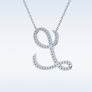 Customized L Shaped  Moissanite Necklace – 0.19 CT Round Cut in 14K/18K Gold
