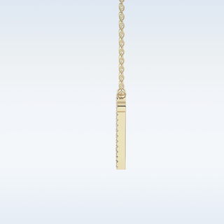 Customized M Shaped  Moissanite Necklace – 0.09 CT Round Cut in 14K/18K Gold