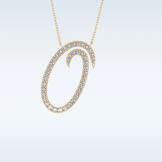 Customized O Shaped  Moissanite Necklace – 0.47 CT Round Cut in 14K/18K Gold
