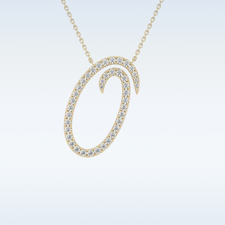 Customized O Shaped  Moissanite Necklace – 0.47 CT Round Cut in 14K/18K Gold