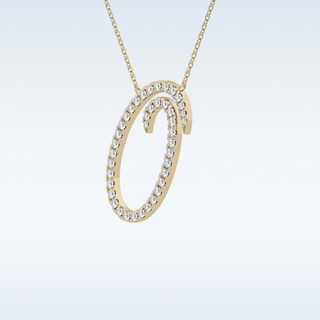 Customized O Shaped  Moissanite Necklace – 0.47 CT Round Cut in 14K/18K Gold