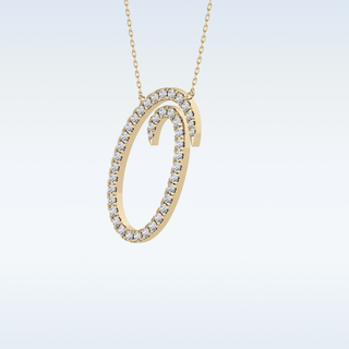 Customized O Shaped  Moissanite Necklace – 0.47 CT Round Cut in 14K/18K Gold