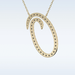 Customized O Shaped  Moissanite Necklace – 0.47 CT Round Cut in 14K/18K Gold