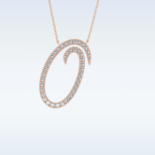 Customized O Shaped  Moissanite Necklace – 0.47 CT Round Cut in 14K/18K Gold