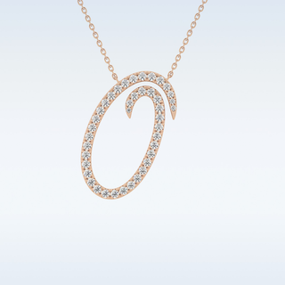 Customized O Shaped  Moissanite Necklace – 0.47 CT Round Cut in 14K/18K Gold