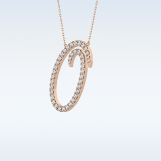 Customized O Shaped  Moissanite Necklace – 0.47 CT Round Cut in 14K/18K Gold
