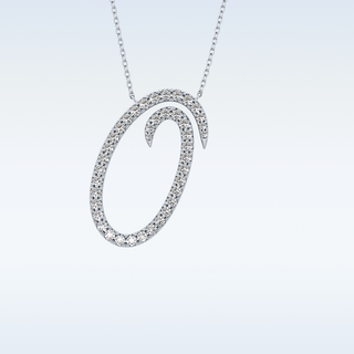 Customized O Shaped  Moissanite Necklace – 0.47 CT Round Cut in 14K/18K Gold