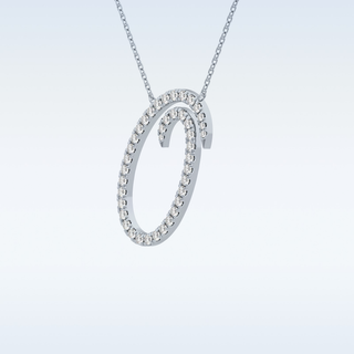 Customized O Shaped  Moissanite Necklace – 0.47 CT Round Cut in 14K/18K Gold