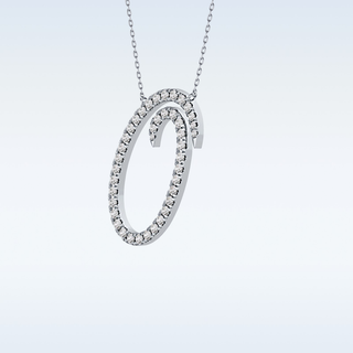 Customized O Shaped  Moissanite Necklace – 0.47 CT Round Cut in 14K/18K Gold