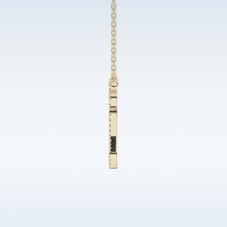 Customized Q Shaped Moissanite Necklace – 0.18 CT Round Cut in 14K/18K Gold