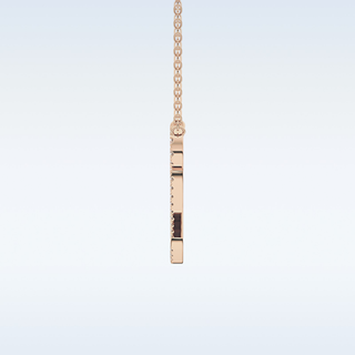 Customized Q Shaped Moissanite Necklace – 0.18 CT Round Cut in 14K/18K Gold