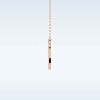 Customized Q Shaped Moissanite Necklace – 0.18 CT Round Cut in 14K/18K Gold