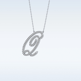 Customized Q Shaped Moissanite Necklace – 0.18 CT Round Cut in 14K/18K Gold