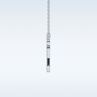 Customized Q Shaped Moissanite Necklace – 0.18 CT Round Cut in 14K/18K Gold