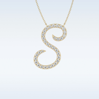 Customized S Shaped Moissanite Necklace – 0.58 CT Round Cut in 14K/18K Gold