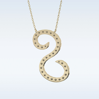 Customized S Shaped Moissanite Necklace – 0.58 CT Round Cut in 14K/18K Gold