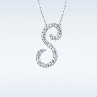 Customized S Shaped Moissanite Necklace – 0.58 CT Round Cut in 14K/18K Gold