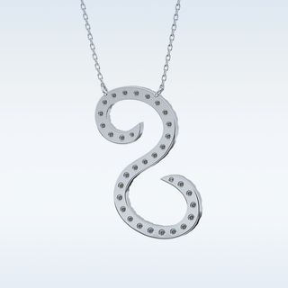 Customized S Shaped Moissanite Necklace – 0.58 CT Round Cut in 14K/18K Gold