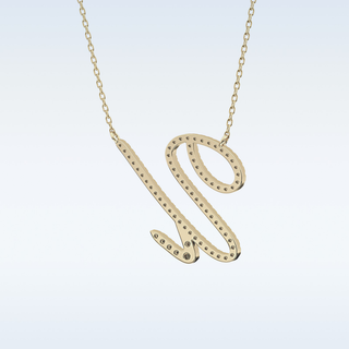 Customized U Shaped Moissanite Necklace – 0.15 CT Round Cut in 14K/18K Gold